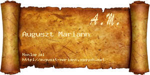 Auguszt Mariann névjegykártya